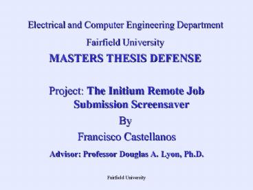 Electrical and Computer Engineering Department