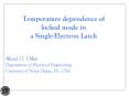 Temperature dependence of locked mode in a Single-Electron Latch PowerPoint PPT Presentation