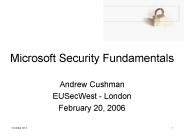 Microsoft Security Fundamentals