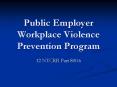 Public Employer Workplace Violence Prevention Program PowerPoint PPT Presentation