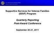 Supportive Services for Veteran Families (SSVF) Program
