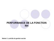 PERFORMANCE DE LA FONCTION RH