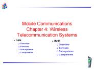 Mobile Communications Chapter 4: Wireless Telecommunication Systems