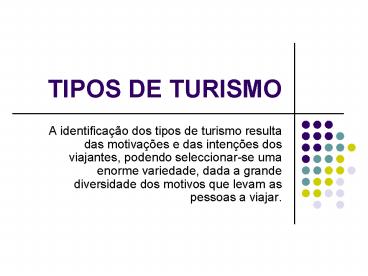 TIPOS DE TURISMO