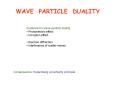 WAVE PARTICLE DUALITY PowerPoint PPT Presentation