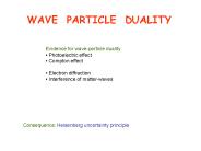WAVE PARTICLE DUALITY