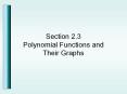 Section 2.3 Polynomial Functions and Their Graphs PowerPoint PPT Presentation