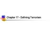Chapter 17 - Defining Terrorism PowerPoint PPT Presentation