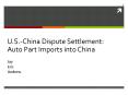 U.S.-China Dispute Settlement: Auto Part Imports into China PowerPoint PPT Presentation
