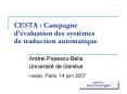 CESTA : Campagne d PowerPoint PPT Presentation