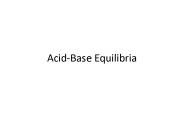 Acid-Base Equilibria
