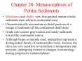 Chapter 28: Metamorphism of Pelitic Sediments PowerPoint PPT Presentation