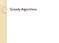 Greedy Algorithms PowerPoint PPT Presentation
