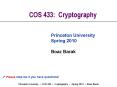 COS 433: Cryptography PowerPoint PPT Presentation