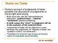 Hume on Taste PowerPoint PPT Presentation
