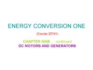 ENERGY CONVERSION ONE (Course 25741)