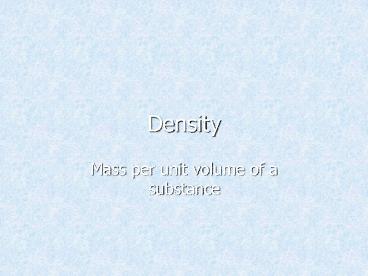 Density