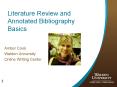 Literature Review and Annotated Bibliography Basics PowerPoint PPT Presentation