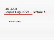 LIN 3098 Corpus Linguistics 