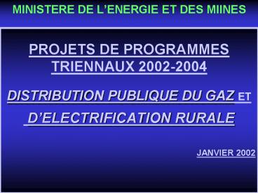 PROJETS DE PROGRAMMES TRIENNAUX 2002-2004