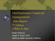 Multinational Financial Management Alan Shapiro 7th Edition J.Wiley