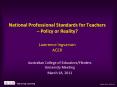 National Professional Standards for Teachers  PowerPoint PPT Presentation