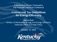 East Kentucky Power Cooperative Key Accounts Technical Conference Commercial Tax Deductions for Energy Efficiency James Bush Division of Renewable Energy and Energy Efficiency Kentucky Office of Energy Policy October 18, 2006 PowerPoint PPT Presentation
