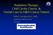 Radiation Therapy, Oral Cavity Cancer, PowerPoint PPT Presentation