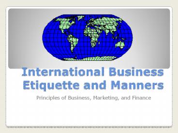International Business Etiquette and Manners