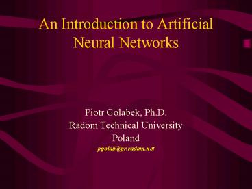 PPT – Introduction to Neural Networks PowerPoint presentation | free to ...