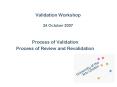 Validation Workshop 24 October 2007 PowerPoint PPT Presentation