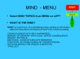 MIND - MENU PowerPoint PPT Presentation