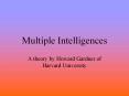 Multiple Intelligences PowerPoint PPT Presentation
