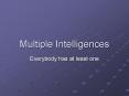 Multiple Intelligences PowerPoint PPT Presentation