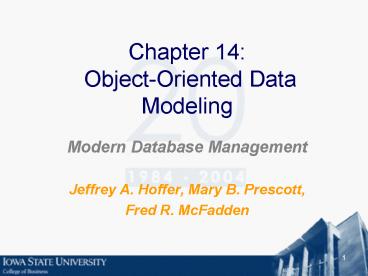 Chapter 14: Object-Oriented Data Modeling presentation | free to view