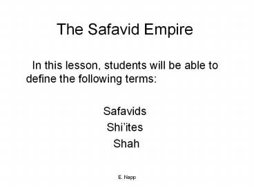 The Safavid Empire