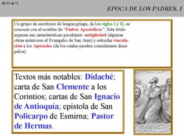 EPOCA DE LOS PADRES, 1