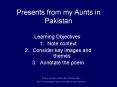 Presents from my Aunts in Pakistan PowerPoint PPT Presentation