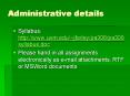 Administrative details PowerPoint PPT Presentation
