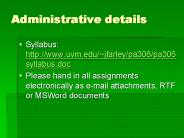 Administrative details