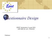 Questionnaire Design