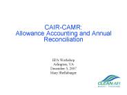 CAIR-CAMR: Allowance Accounting and Annual Reconciliation