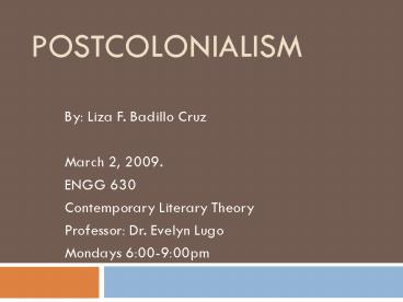 Postcolonialism