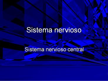 Sistema nervioso