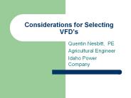 Considerations for Selecting VFD