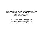 Decentralised Wastewater Management