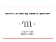 Resistive RAM: Technology and Market Opportunities