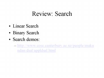 Review: Search