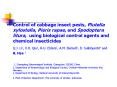 Control of cabbage insect pests, Plutella xylostella, Pieris rapae, and Spodoptera litura, using biological control agents and chemical insecticides  Q.J. Li1, X.H. Qiu1, R-U. Ehlers2, A.M. Burnell1, D. Sulistyanto4 and R. Han 1  1. Guangdong PowerPoint PPT Presentation