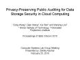 Privacy-Preserving Public Auditing for Data Storage Security in Cloud Computing PowerPoint PPT Presentation